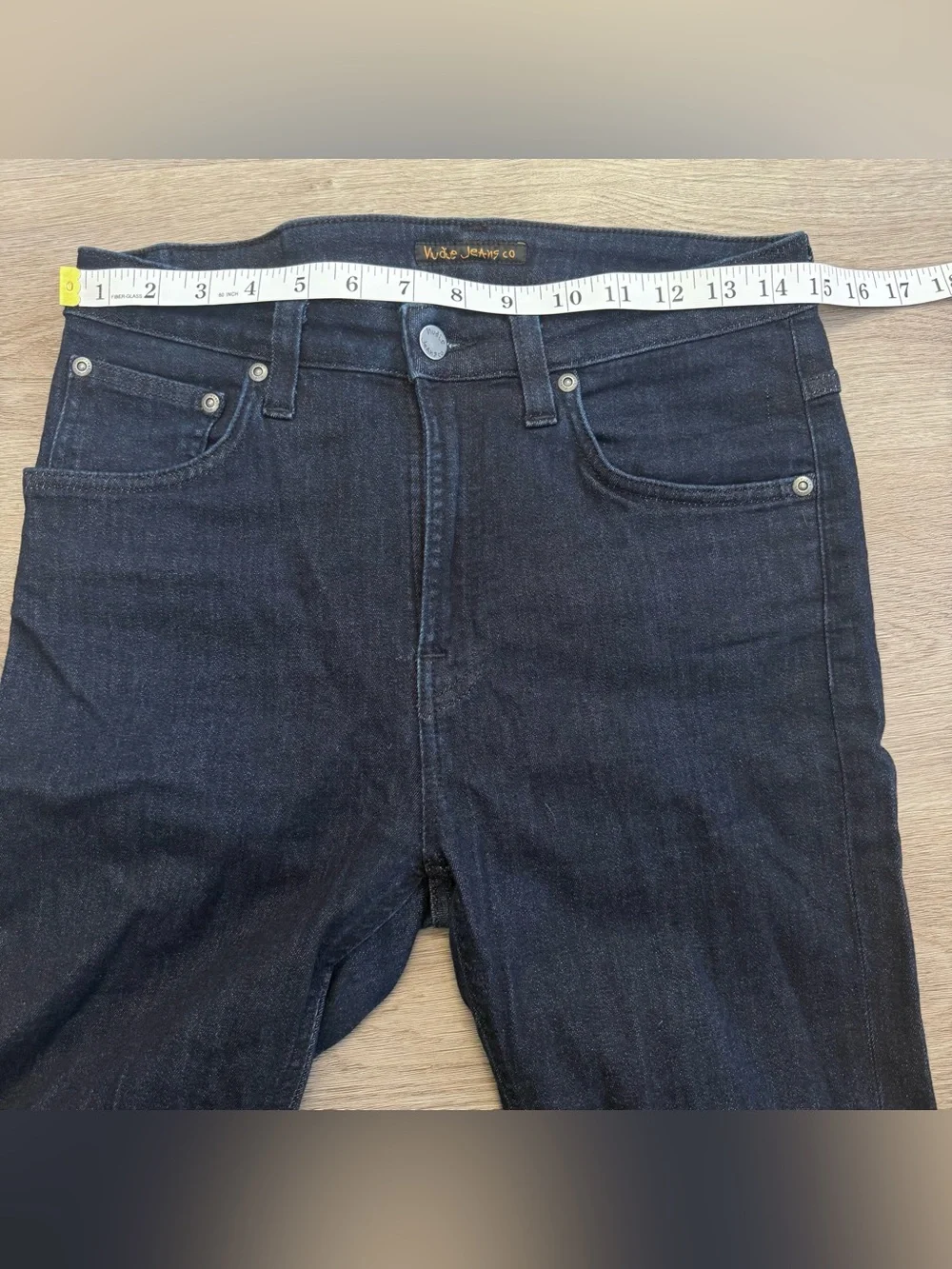 Nudie Jeans Thin Finn Indigo Dark Blue Organic Cotton  Mens Actual Size 30x31 - Picture 8 of 14